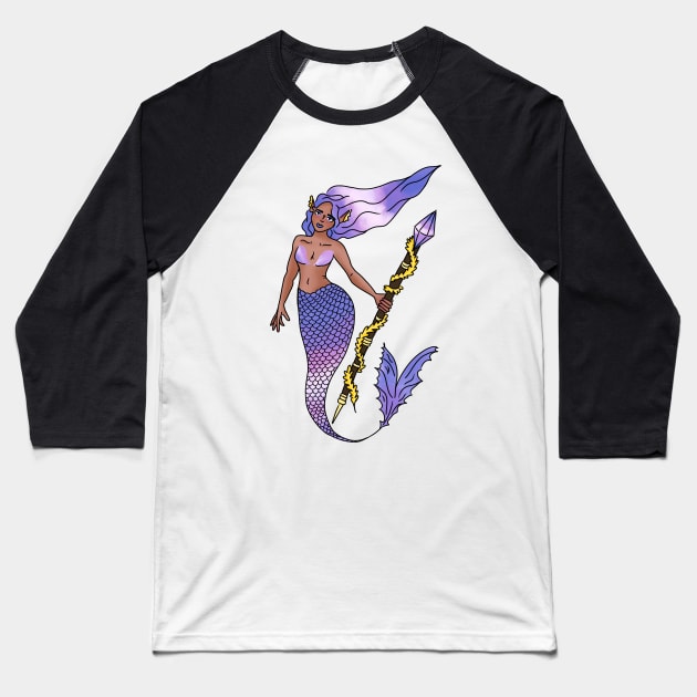 Trans pride magical Mermaid Baseball T-Shirt by TheDoodlemancer